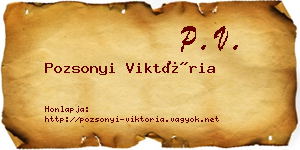 Pozsonyi Viktória névjegykártya